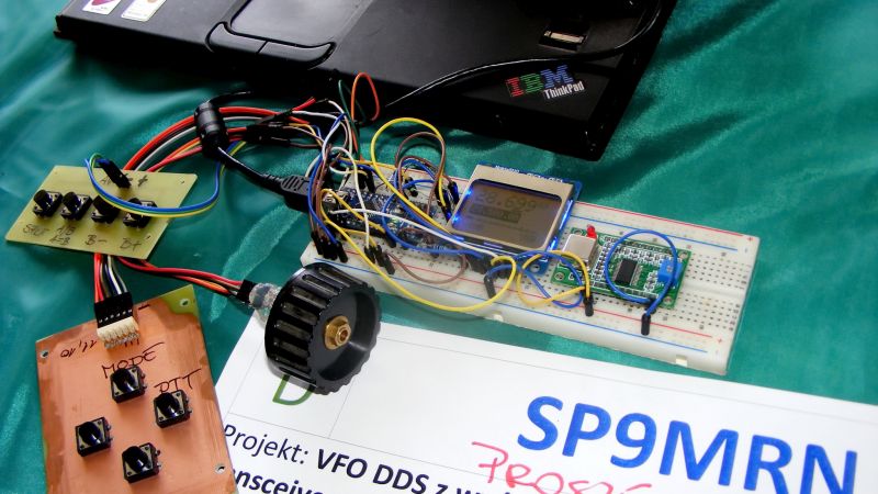 VFO DDS z wyświetlaczem graficznym do transceivera wykonane z gotowych modułów z kodem open source